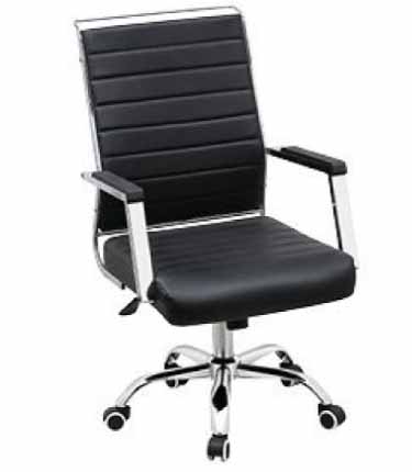 black leather swivel chair