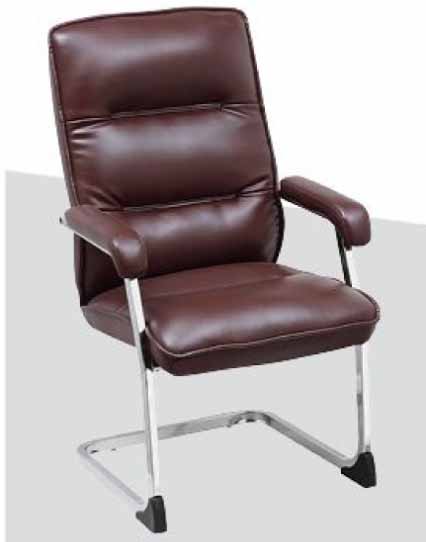 brown mid back leather office chair