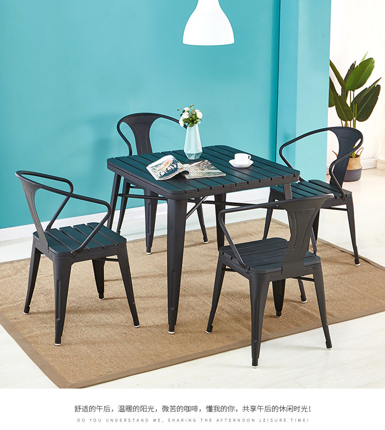 black balcony bistro table set plus stackable patio chairs