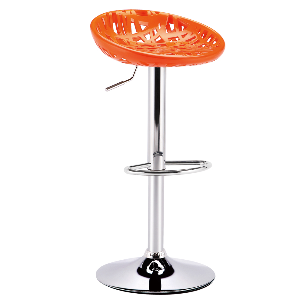 orange mesh wire bar stools